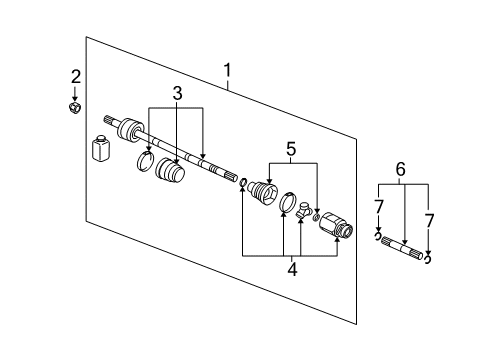 2007 Mitsubishi Endeavor Inner CV Joint, Passenger Side Diagram for MN156654