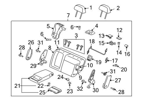 2003 Mitsubishi Outlander Recline Adjuster Lower Bolt Diagram for MF240051