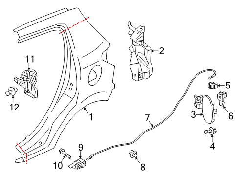 2017 Mitsubishi Mirage Fuel Door