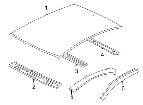 2012 Mitsubishi Lancer Roof & Components Diagram 4