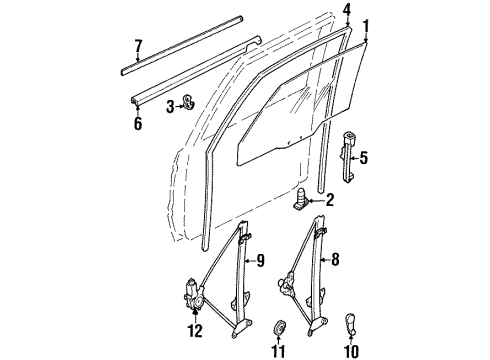 2000 Mitsubishi Montero Glass - Door