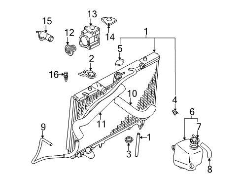 2001 Mitsubishi Montero Radiator & Components