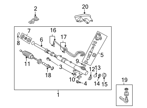 2008 Mitsubishi Galant Rack Assembly Diagram for 4410A033