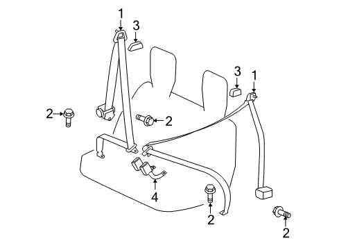 2012 Mitsubishi Outlander Third Row Seat Belts