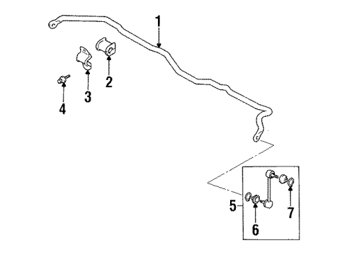 1998 Mitsubishi Eclipse Stabilizer Bar & Components Diagram 2