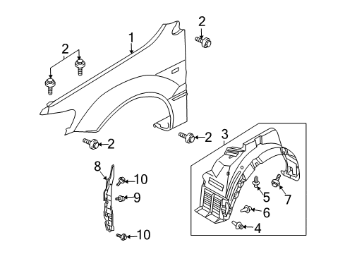2008 Mitsubishi Outlander Fender & Components