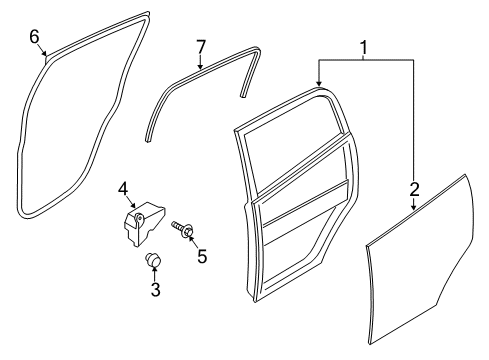 2014 Mitsubishi Mirage Door & Components Diagram 2