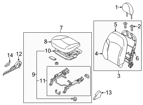 2017 Mitsubishi Mirage G4 Passenger Seat Components