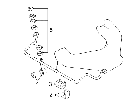 2001 Mitsubishi Montero Stabilizer Bar & Components