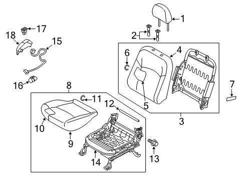 2020 Mitsubishi Outlander Sport Driver Seat Components