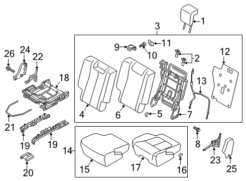 2020 Mitsubishi Eclipse Cross Rear Seat Components