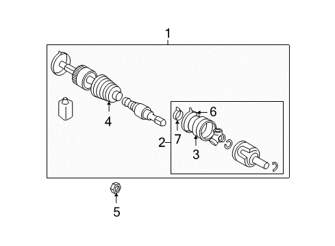 2009 Mitsubishi Eclipse Drive Axles - Front Diagram 2