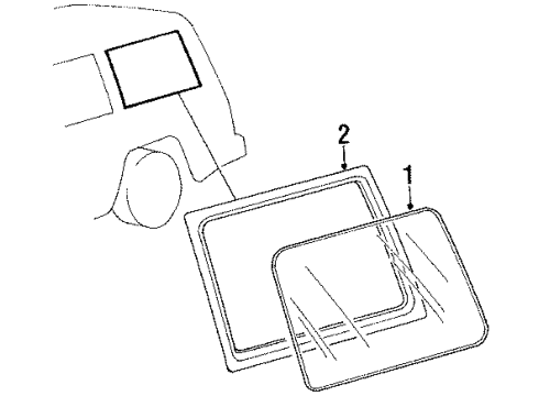 1990 Mitsubishi Montero Glass & Hardware - Quarter Panel Diagram 2