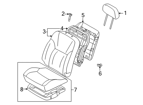 2003 Mitsubishi Galant Front Seat Components
