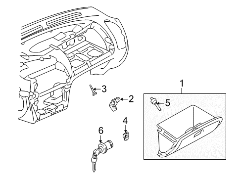2001 Mitsubishi Montero Glove Box