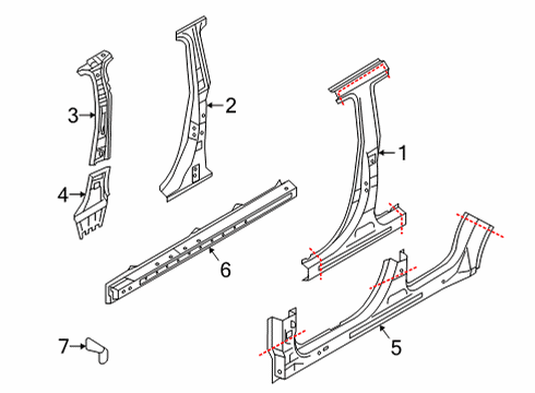 2024 Mitsubishi Outlander Center Pillar & Rocker