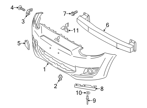 2014 Mitsubishi Mirage Bumper & Components - Front