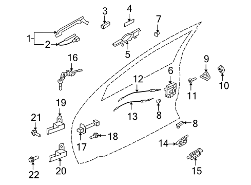 2008 Mitsubishi Outlander Front Door - Lock & Hardware