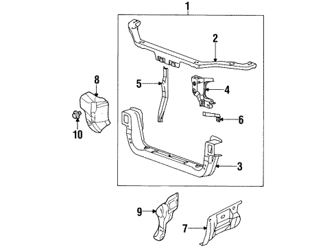 2002 Mitsubishi Mirage Radiator Support