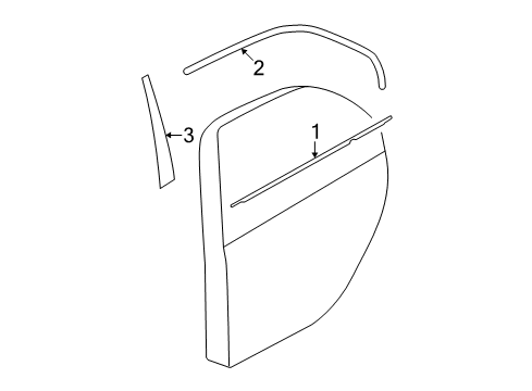 2007 Mitsubishi Lancer Exterior Trim - Rear Door