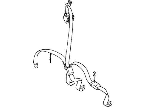 2000 Mitsubishi Mirage Rear Seat Belts