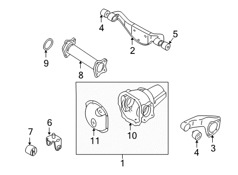 2001 Mitsubishi Montero Front Axle & Carrier