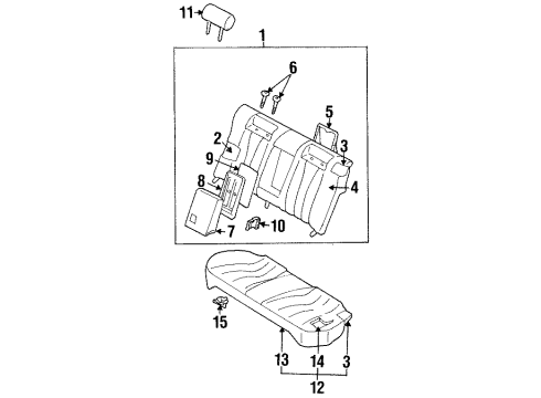 2004 Mitsubishi Diamante Rear Seat Components