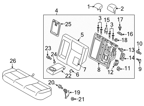 2020 Mitsubishi Outlander Sport Rear Seat Components