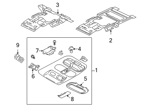 2011 Mitsubishi Endeavor Overhead Console