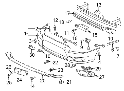 2008 Mitsubishi Lancer Bumper & Components - Front