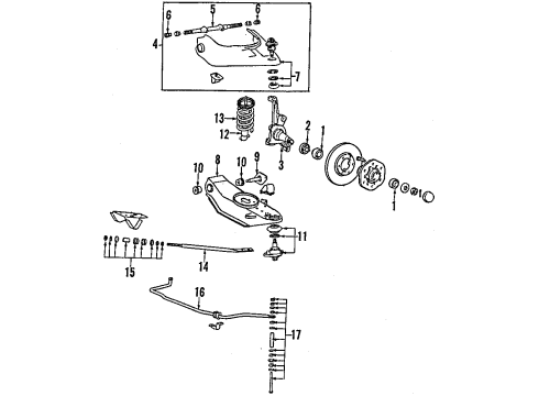 1993 Mitsubishi Mighty Max Front Suspension Components Diagram