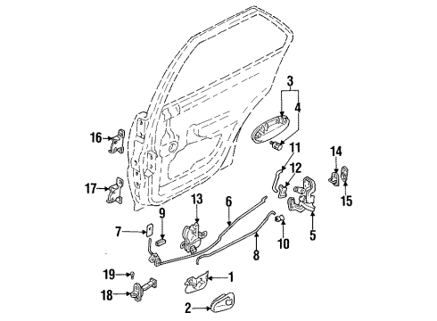 1996 Mitsubishi Mirage Door