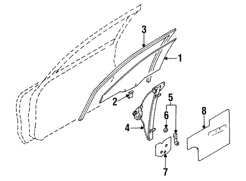 1998 Mitsubishi Galant Glass - Door