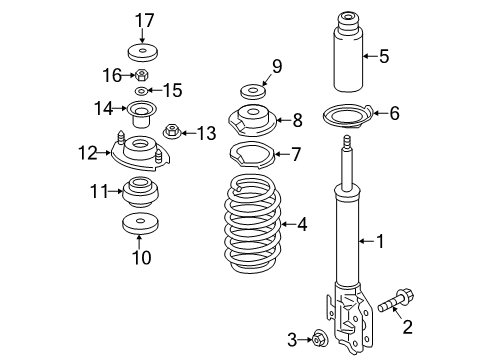 2014 Mitsubishi Mirage Struts & Components