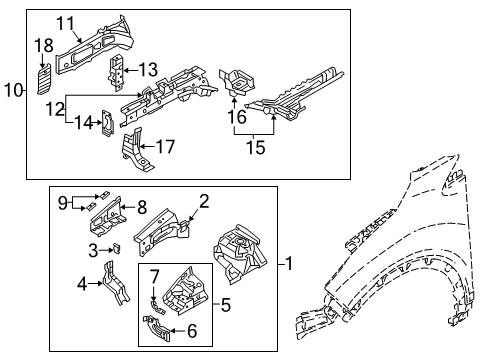 2022 Mitsubishi Eclipse Cross Structural Components & Rails