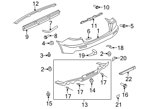 2011 Mitsubishi Lancer Bumper & Components - Rear Diagram 3
