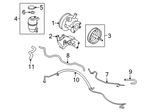 2009 Mitsubishi Outlander P/S Pump & Hoses Diagram 2