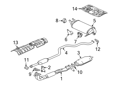 2003 Mitsubishi Outlander Front Pipe Diagram for MN180578