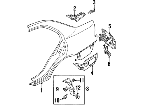 1997 Mitsubishi Mirage Quarter Panel & Components Diagram 2