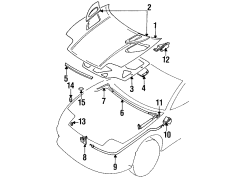 1999 Mitsubishi 3000GT Hood & Components