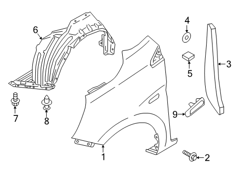 2014 Mitsubishi Mirage Fender & Components