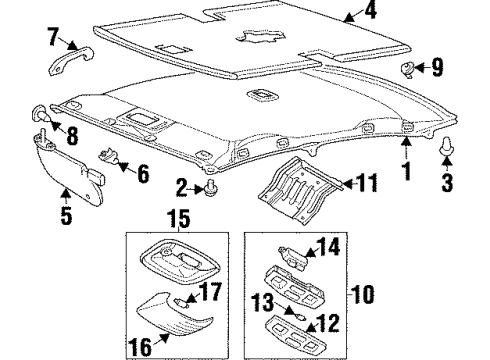 2000 Mitsubishi Mirage Interior Trim - Roof Diagram 2