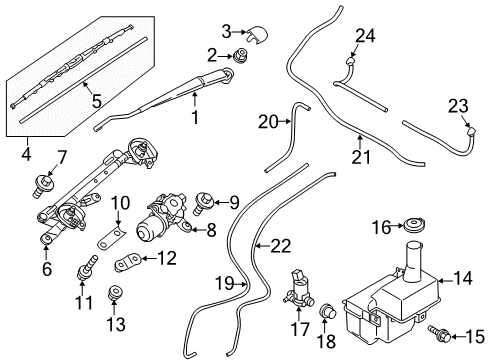 2017 Mitsubishi Mirage G4 Wiper & Washer Components