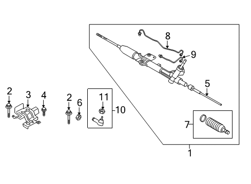 2010 Mitsubishi Lancer Steering Gear Diagram for 4410A006