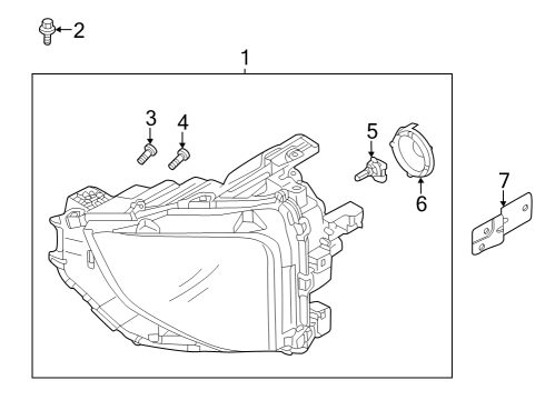 2022 Mitsubishi Eclipse Cross Headlamp Assembly, Driver Side Diagram for 8301D883