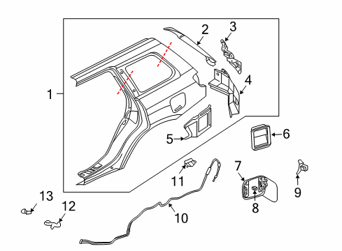 2005 Mitsubishi Outlander Fuel Door