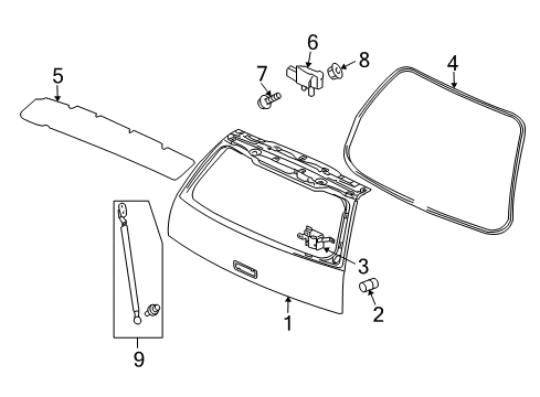 2004 Mitsubishi Lancer Gate & Hardware