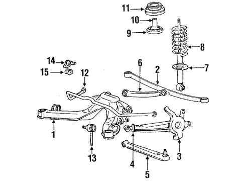 1990 Mitsubishi Galant Rear Suspension Components Diagram 4
