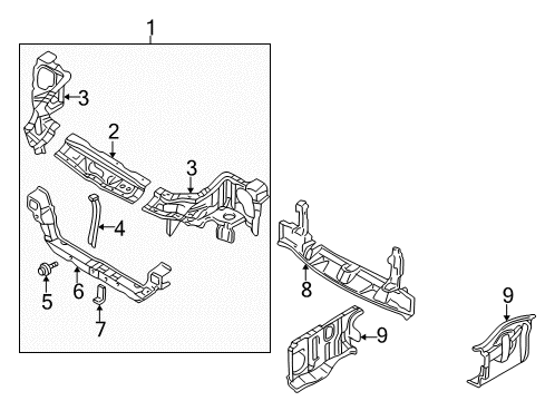 2004 Mitsubishi Eclipse Radiator Support