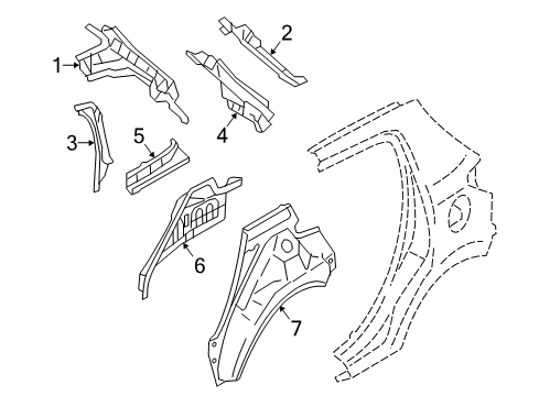 2014 Mitsubishi Mirage Inner Structure - Quarter Panel